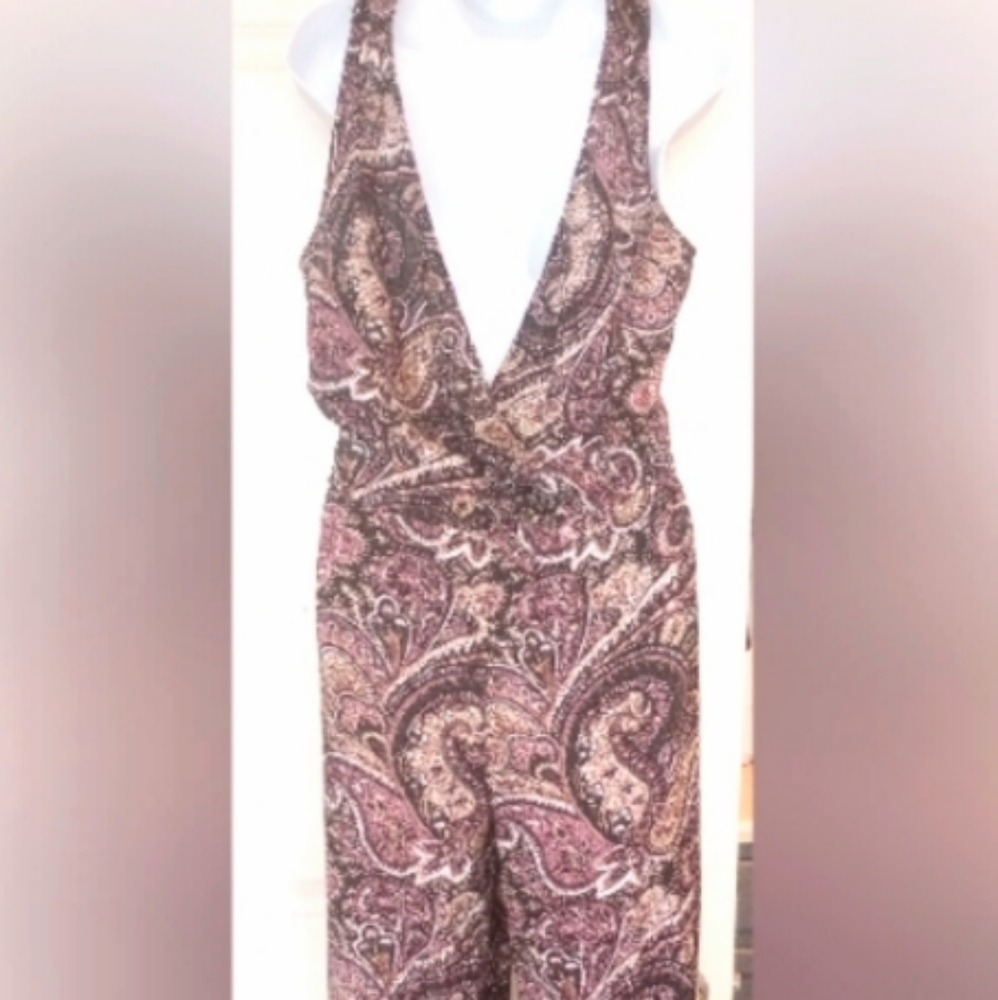 (New)Jumpsuit Paisley Tall/Can Hem on request. Inseam 35"